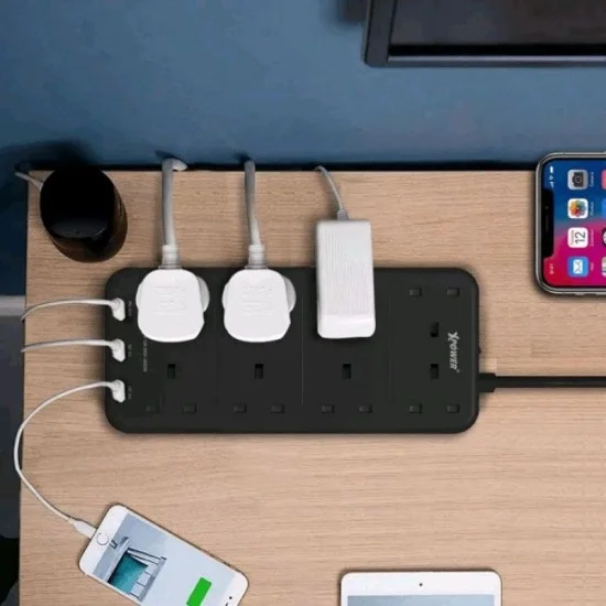 XPower PS8A 3250W 11 Output 2 Usb + 1 Type-C + 8 Uk Sockets Power Strip - Black